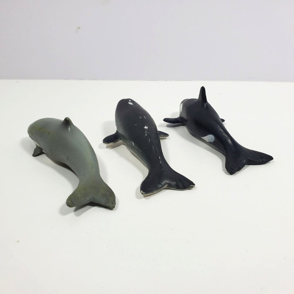 AAA 3.5" Sperm Whale Dolphin Killer Whale Figures Lot 3 Miniatures - Picture 3 of 16